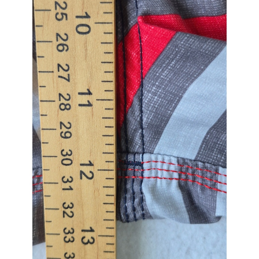 ONeill Mens Striped Board Shorts Navy Blue Red White Cargo Pocket Swim Trunks - Picture 8 of 12